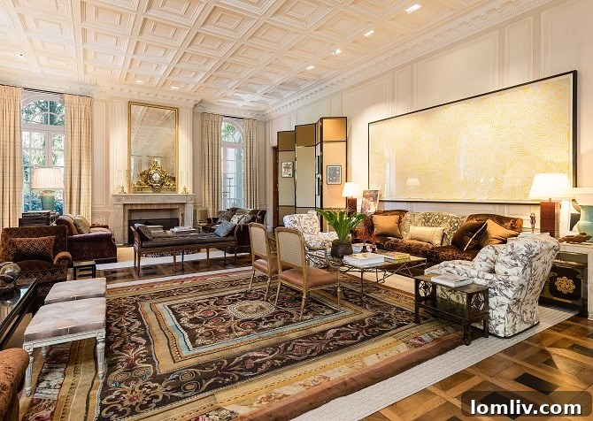 Hicks-Main-House-Living-Room-Facing-North - The spacious living room of the Hicks Main House, facing north, with exquisite furnishings.