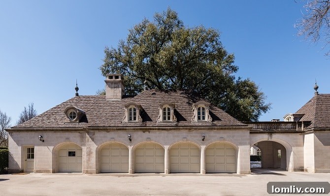 Hicks-Main-House-Garage-From-West - The spacious garage of the Hicks Main House, viewed from the west.