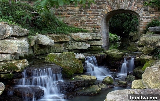 Hicks-Waterfall - A serene waterfall feature on the Hicks estate, adding natural beauty and tranquility.