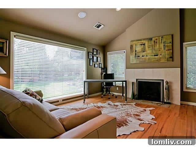 Elegant Home Office Space with Abundant Light