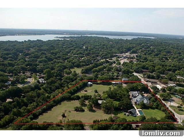 Aerial View of 6831 Fisher Road, a Sprawling Equestrian Estate