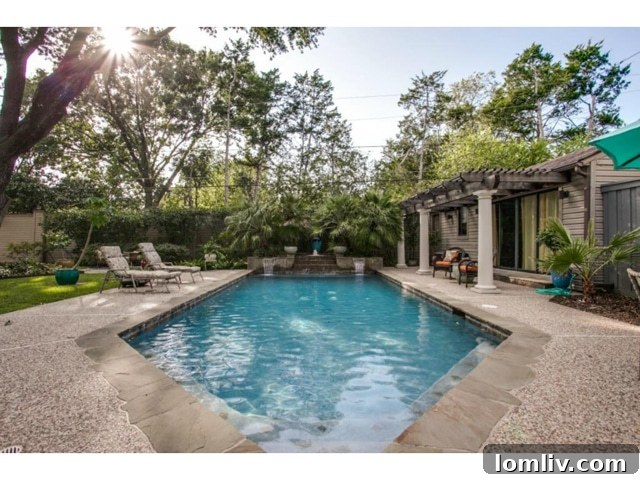 Sparkling Diamond-Shaped Pool at 6701 Inwood