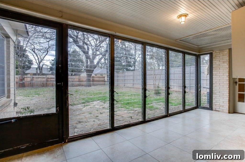 Sunroom with Views of Expansive Backyard