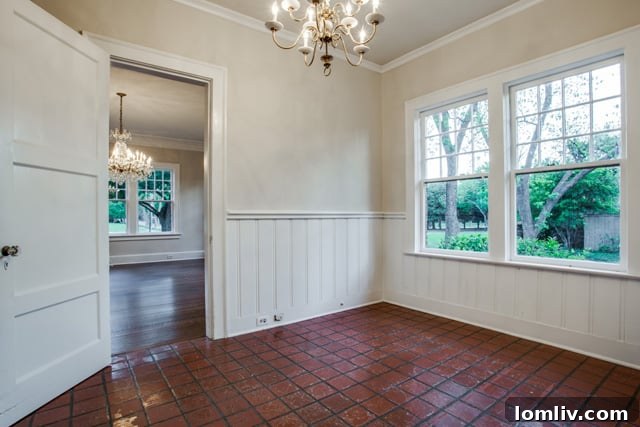 Breakfast area and butler's pantry with potential for creating a large, open-concept living space in the Carrie Marcus Neiman home