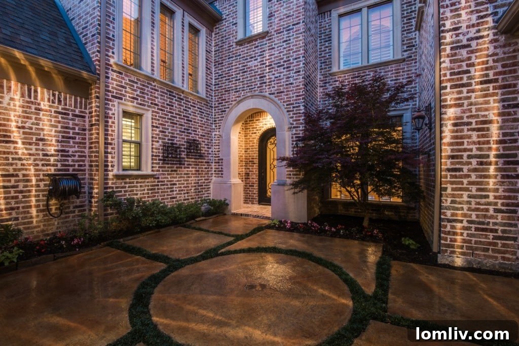 Mediterranean Courtyard with Loggia and Fireplace, 904 Thornbury Ct Allen