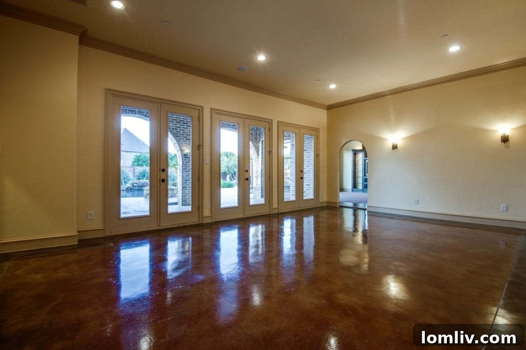 Architectural Archways in Formal Living Room Leading to Main Hallway