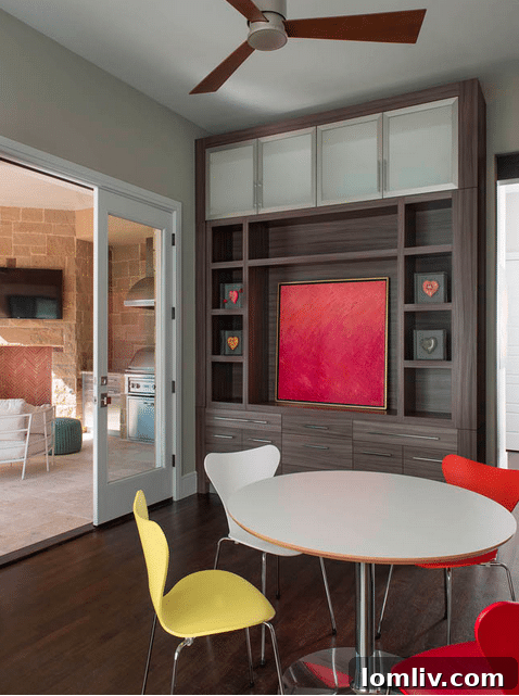 An interior shot showcasing the sophisticated kitchen or living area of an Iris Hollow home, featuring high-end finishes and an open concept.