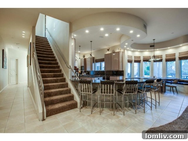 Elegant Bar Area and Grand Staircase