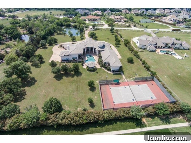 Detailed Aerial View of the Property Lot