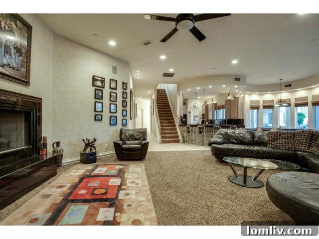 Comfortable Family Room with Fireplace
