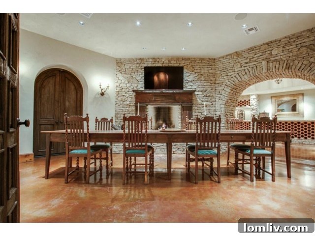 Elegant wine tasting room with formal dining table, ideal for connoisseurs