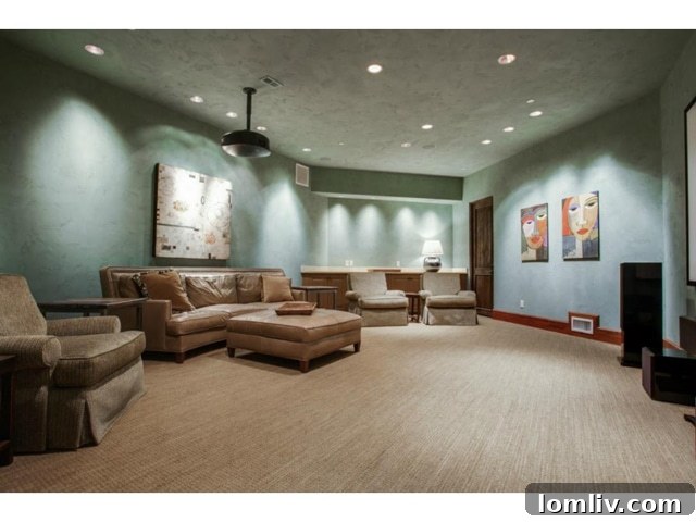 Dedicated media room for immersive entertainment experiences