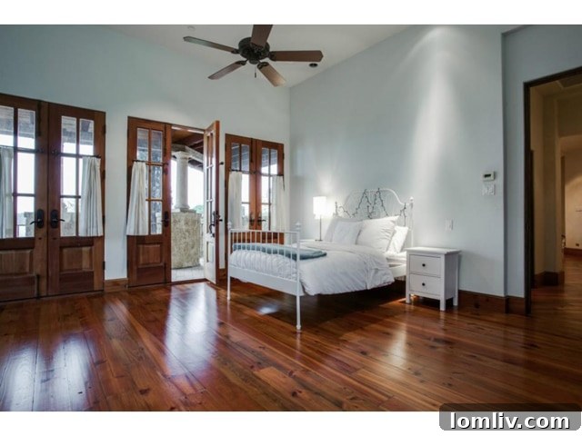Comfortable guest bedroom in the lavish Dallas estate