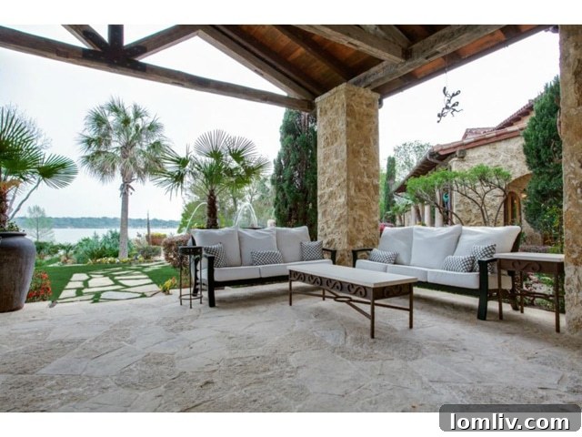 Charming cabana area by the pool, offering shade and relaxation