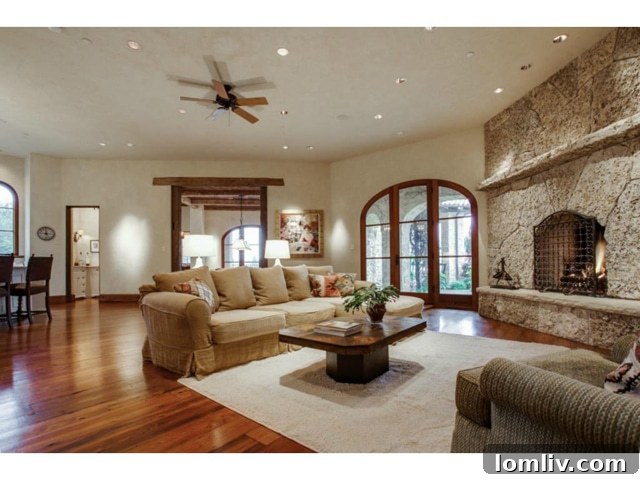 Cozy keeping room with fireplace and lake views at 4636 Chapel Hill Road