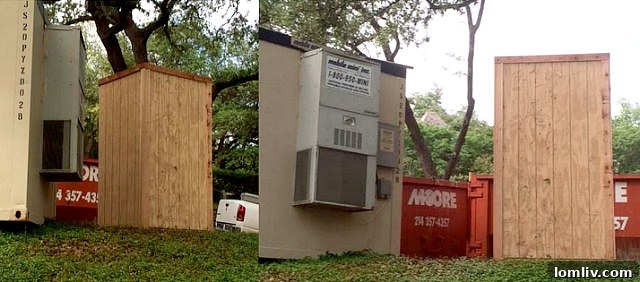 Highland Park Rule Inspires Porta Potty Screen Makeover Contest 3 Highland Park approved portable toilet screen example