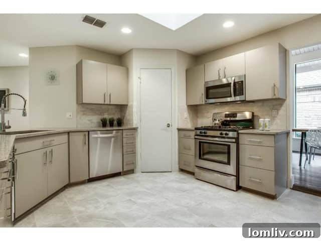 Sleek Contemporary Kitchen Design with Ample Cabinetry