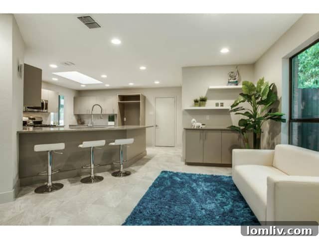 Soft Contemporary Perfection: Your Ultimate Escape from the Suburbs 8 Bright Breakfast Nook with Views of the Backyard