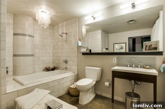 Heated Towel Rack and High-End Fixtures in Condo Bathroom