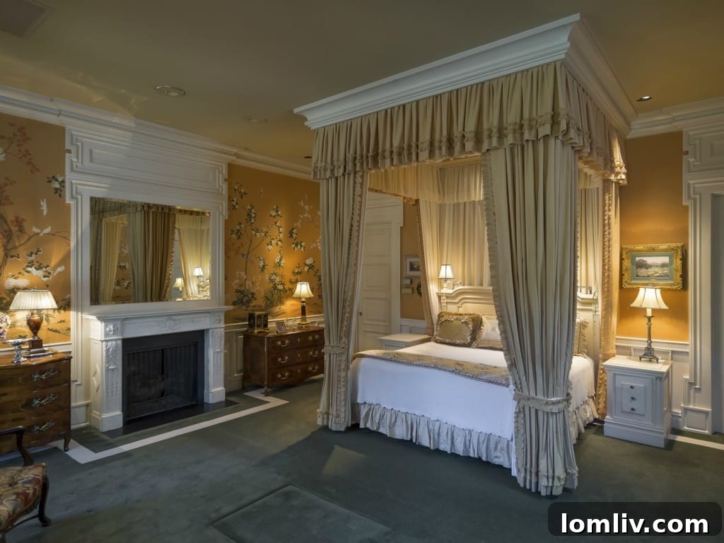 The luxurious master bedroom at 5505 Chatham Hill, offering comfort and style.