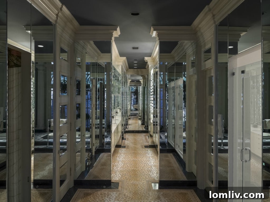 The spectacular master closet at 5505 Chatham Hill, rivaling the size of a room at Versailles.