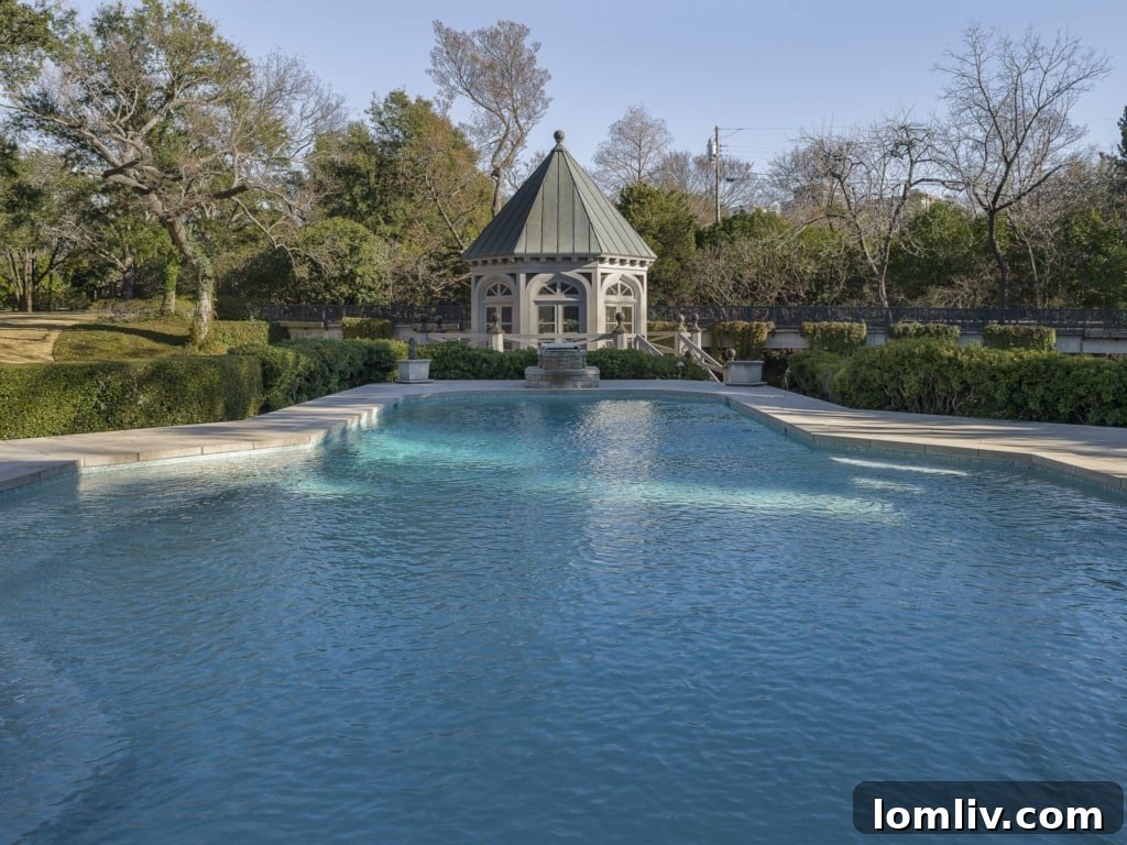 The stunning pool area at 5505 Chatham Hill, an oasis for relaxation and entertainment.