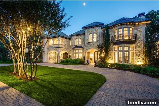 Luxurious Mediterranean villa at 6326 Lakehurst, featuring elegant architecture and inviting curb appeal.