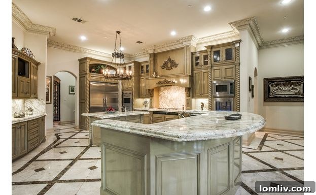 Gourmet kitchen at 6326 Lakehurst, featuring high-end appliances, ample counter space, and a functional layout.