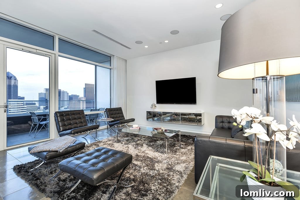 Luxury living room at W Residences Dallas