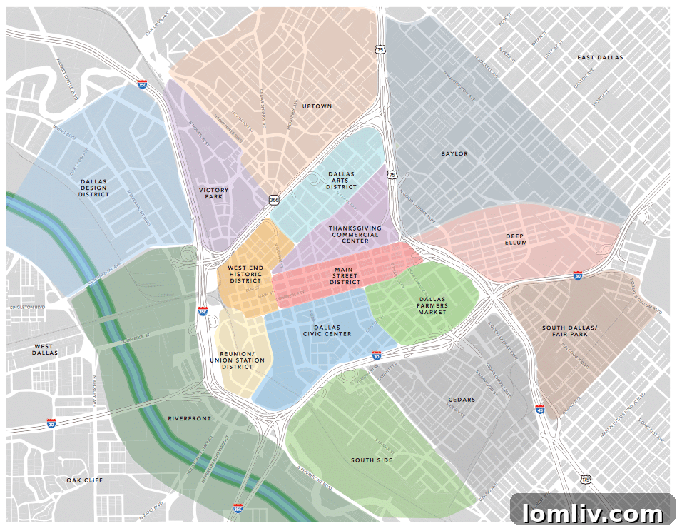 Dallas Neighborhoods Map - Downtown360 Plan Scope