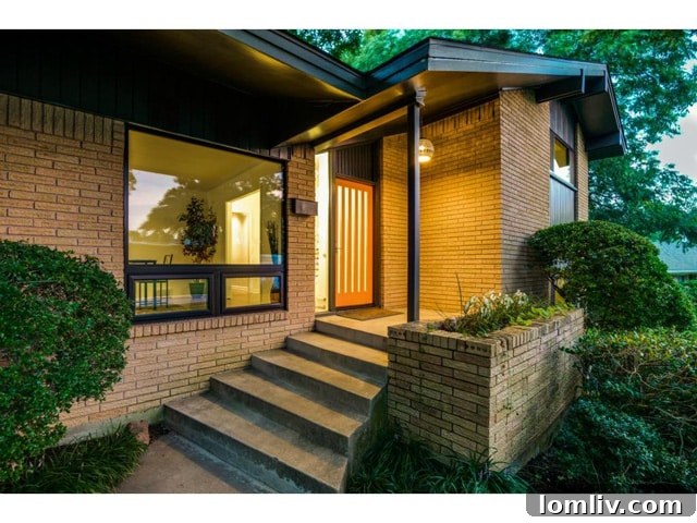 Inviting front porch of the Caprock Circle home, showcasing its renewed curb appeal and modern updates.