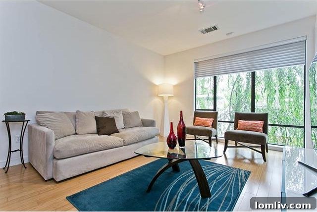 Bright living area with abundant natural light and modern decor
