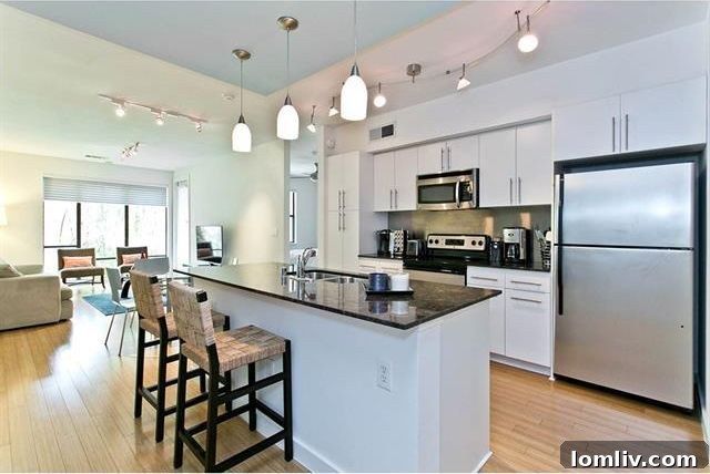 Spacious kitchen and dining area for entertaining in the Haven Condo