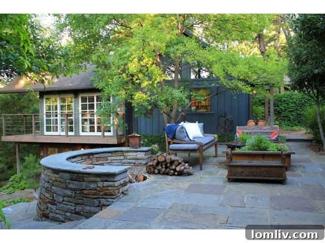 Custom Patio with Built-In Fire Pit