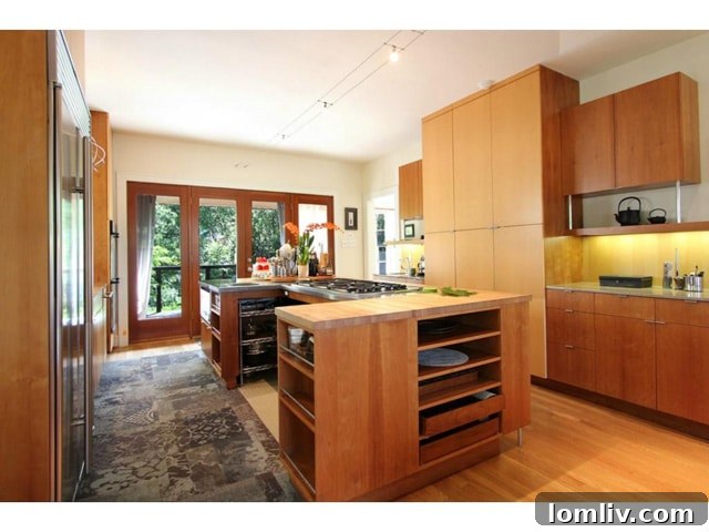 Custom Kitchen with Cherry Cabinetry and Stainless Appliances
