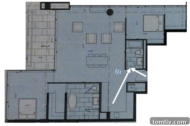 Great Gulf Dallas Pearl Luxe Living And My Potty Peeves 8 A floor plan illustrating a double challenge in bathroom placement