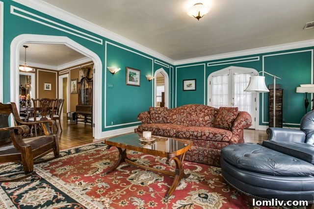 Living Room with Rookwood Fireplace