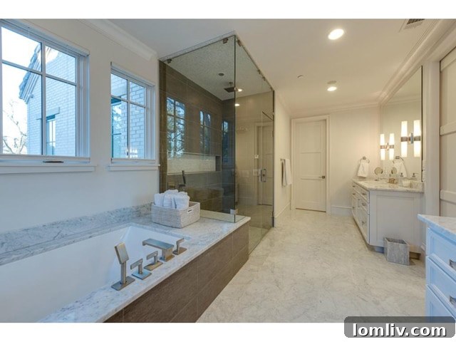 3625 Bryn Mawr Master Bath - Elegant Marble and Modern Fixtures