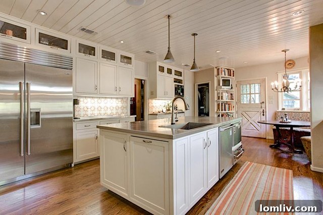 Breakfast Nook with Curved Banquette and Dutch Door