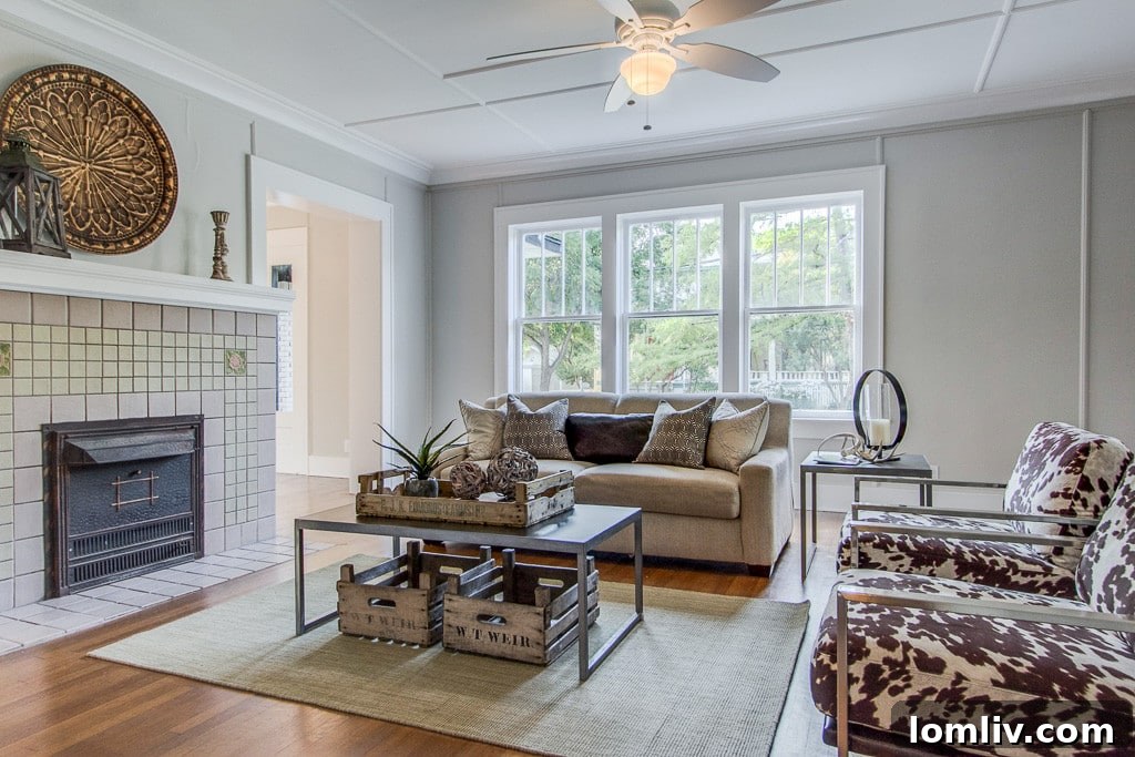 Inviting front porch of a historic McKinney home, ideal for relaxation and socializing with neighbors