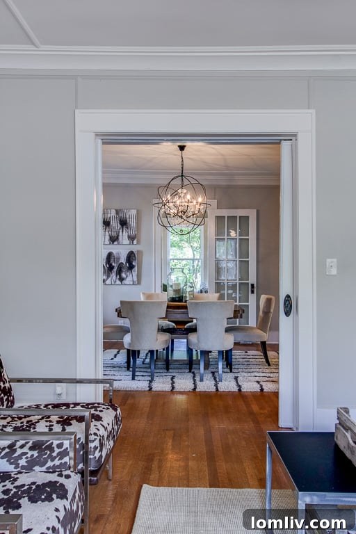 Beautifully preserved entryway of the McKinney historic home, with intricate architectural details