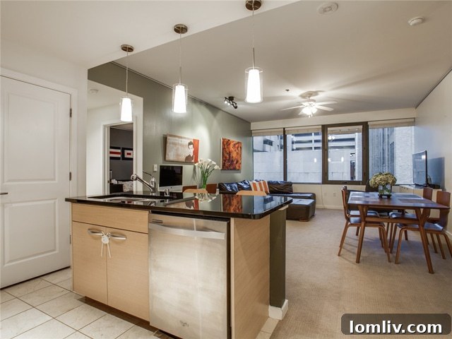 Seamless Flow from Kitchen to Living Area in Unit 409