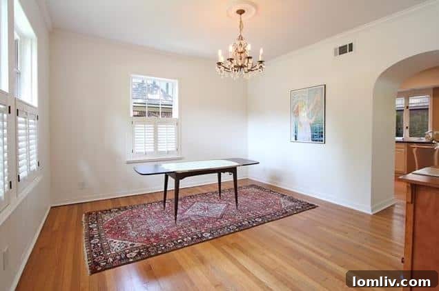 Dining Area with Modern Furniture - Dallas Tudor Home