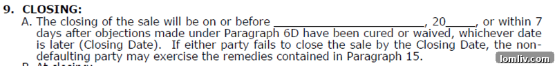 Contract Clause Example for Closing Date Adjustment Under TRID