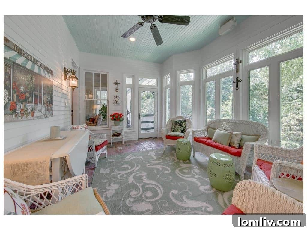 Southern Porch Overlooking Pool and Creek