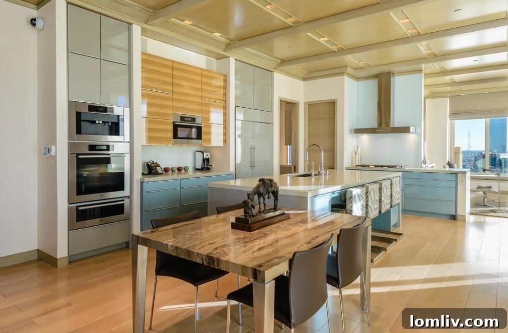 Gourmet Kitchen with Poggenpohl Cabinetry in a Luxury Dallas Penthouse