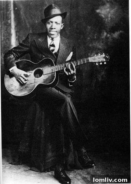 Blues legend Robert Johnson, whose final recordings were made at Dallas's 508 Park within Encore Park.