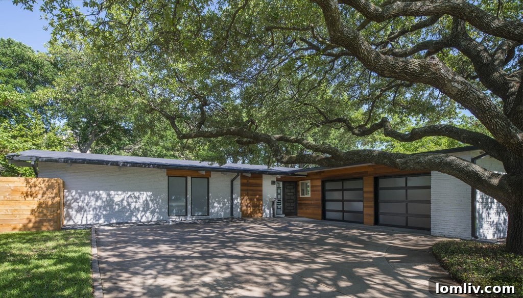 Remodeled mid-century modern home at 10034 Coppedge Lane, featured on Modern Mile Home Tour