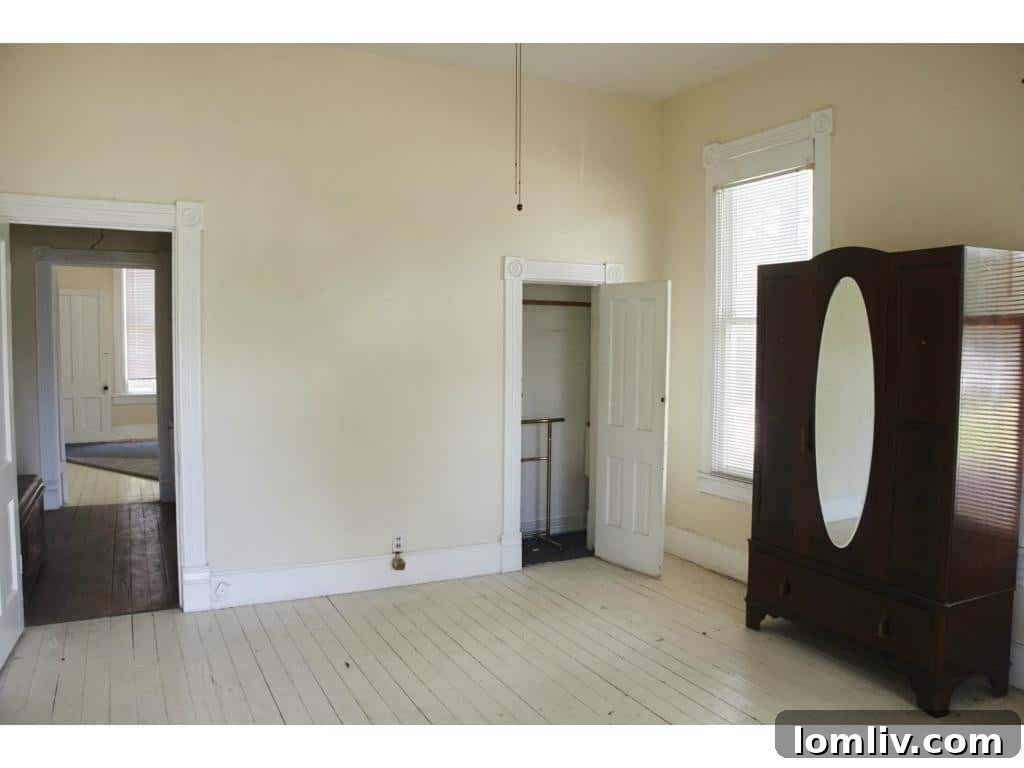 Well-preserved interior door with classic design elements.