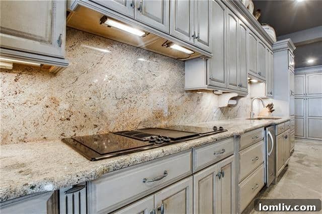Professional-grade gourmet kitchen stove with custom range hood and luxurious finishes